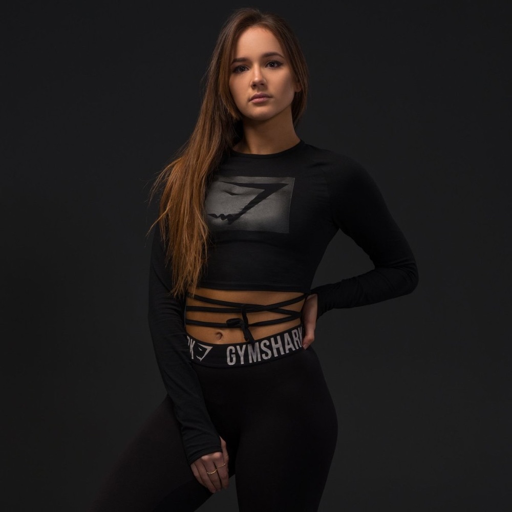 Gymshark Long Sleeve Crop Top - Black